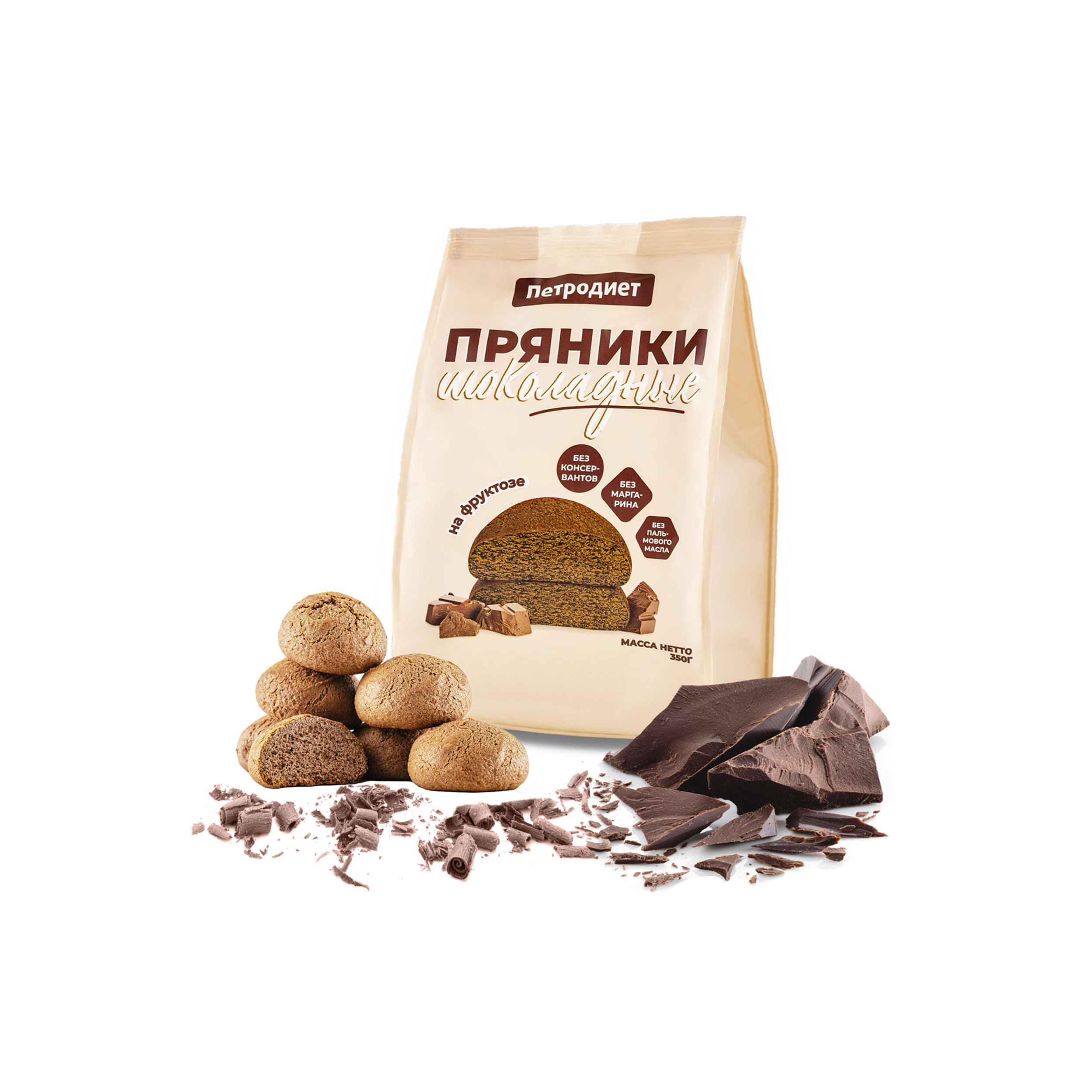 Пряники шоколадные на фруктозе 350 г
