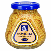 Горчица Зернистая ЮниДан 270г 1*8шт 